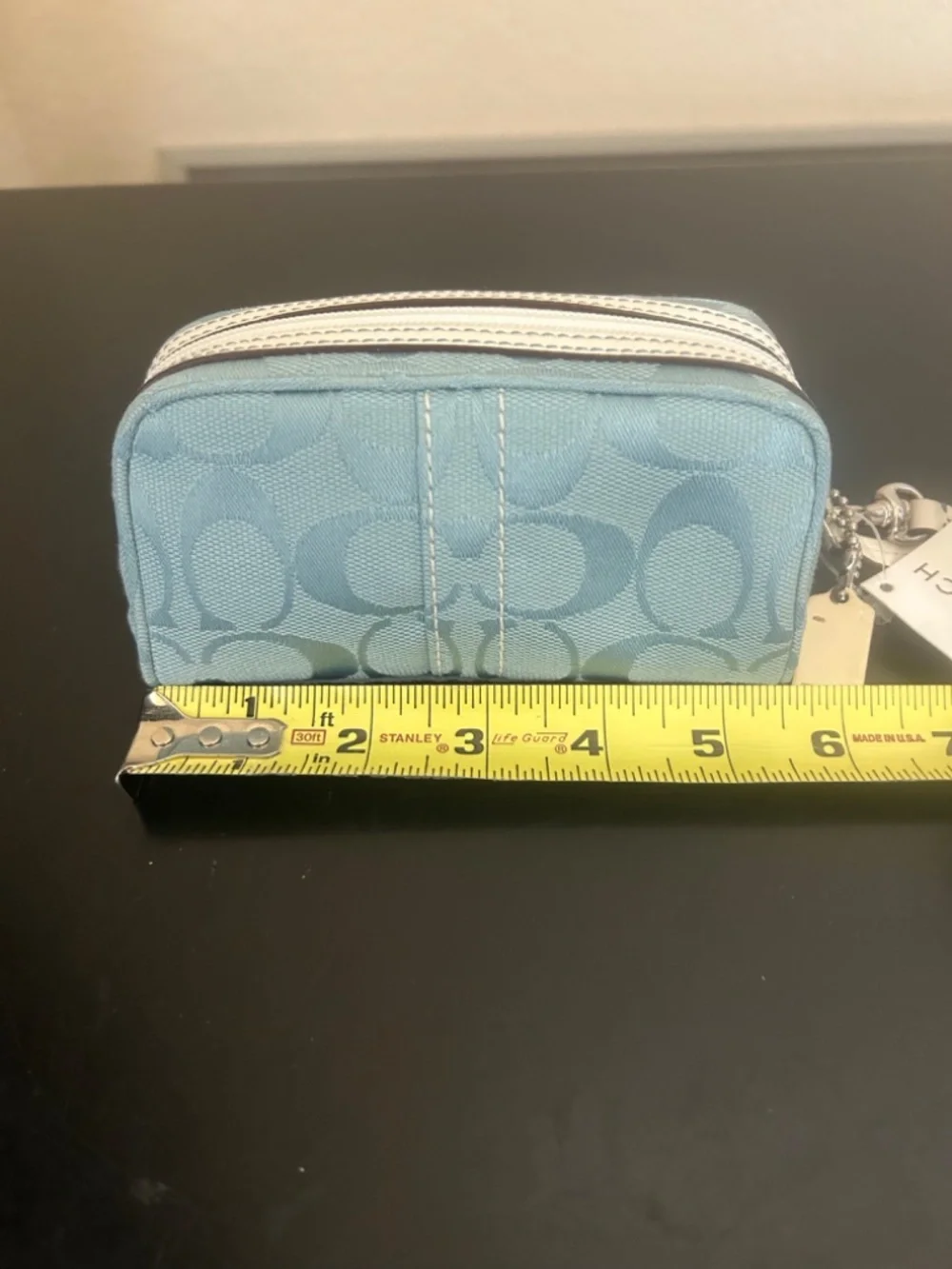 Coach Signature Jacquard Mini Cosmetic Pouch/Wristlet. NWT. Vintage